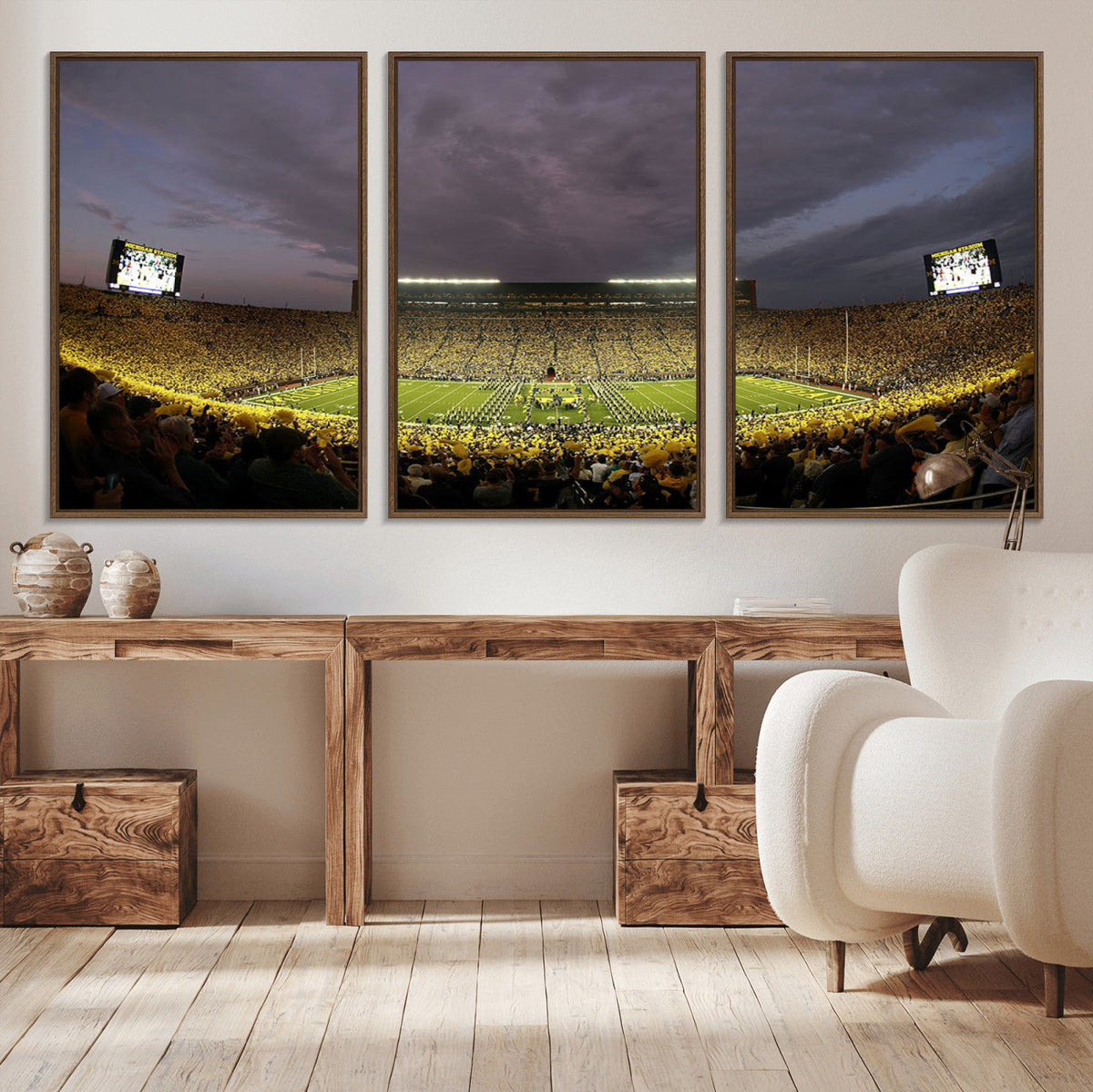 Michigan Wolverines Print - Michigan Stadium Wall Art Canvas