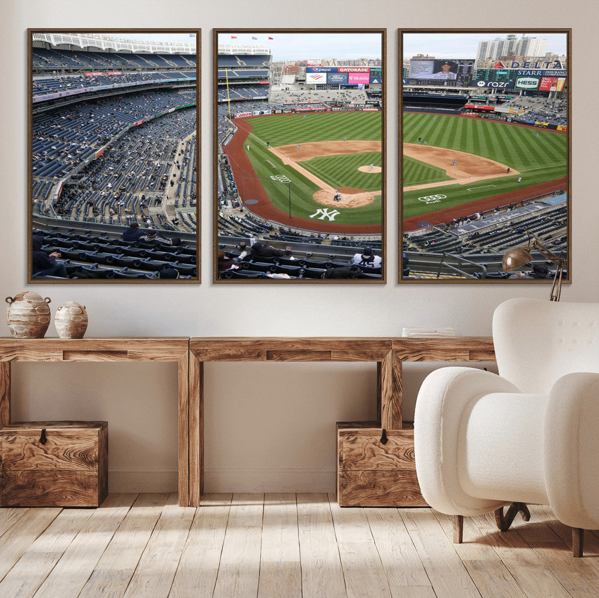 New York Yankees Baseball Team Print - Yankee Stadium Wall