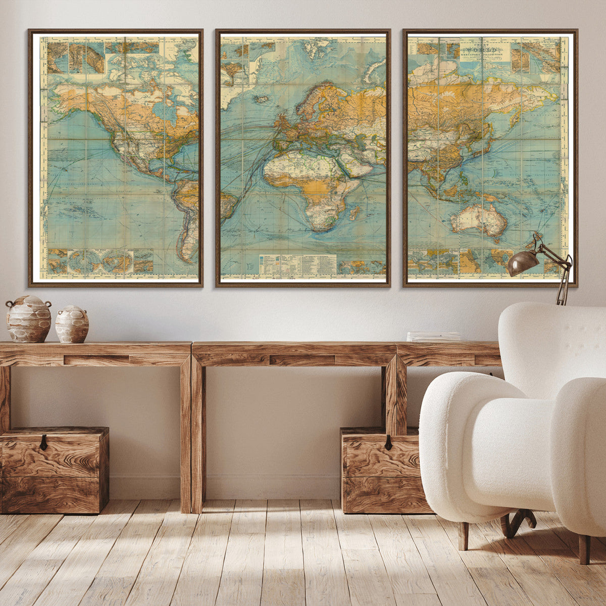 Push Pin World Map Canvas Print – Travel Tracker Wall Art