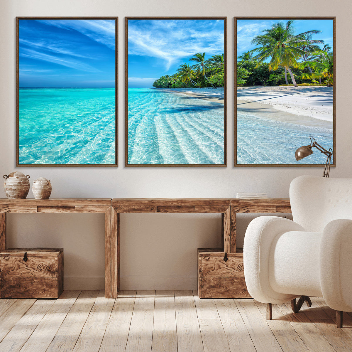 Tropical Beach Wall Art Canvas Print - Serene Ocean