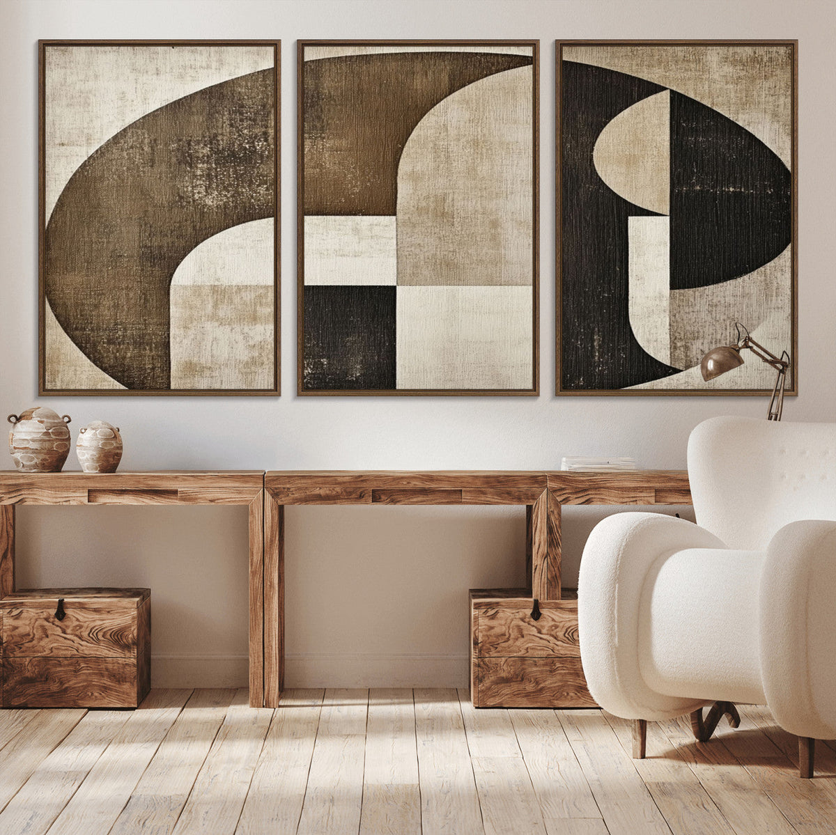 Wabi Sabi Abstract Wall Art | Geometric Modern Minimalist