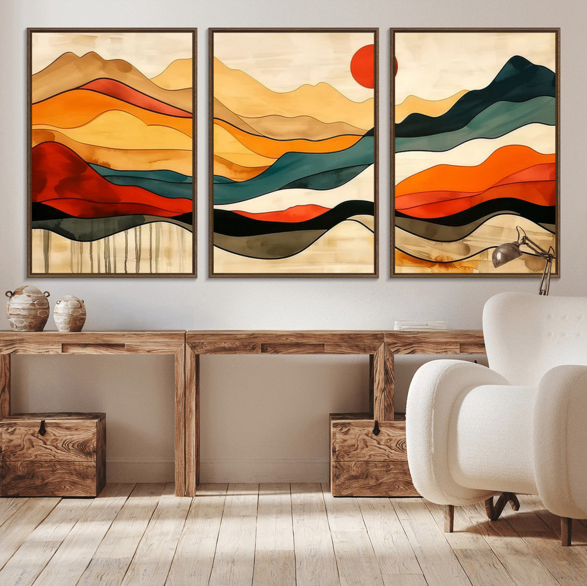 Mid Century Wall Art Print - Abstract Woodland Print -
