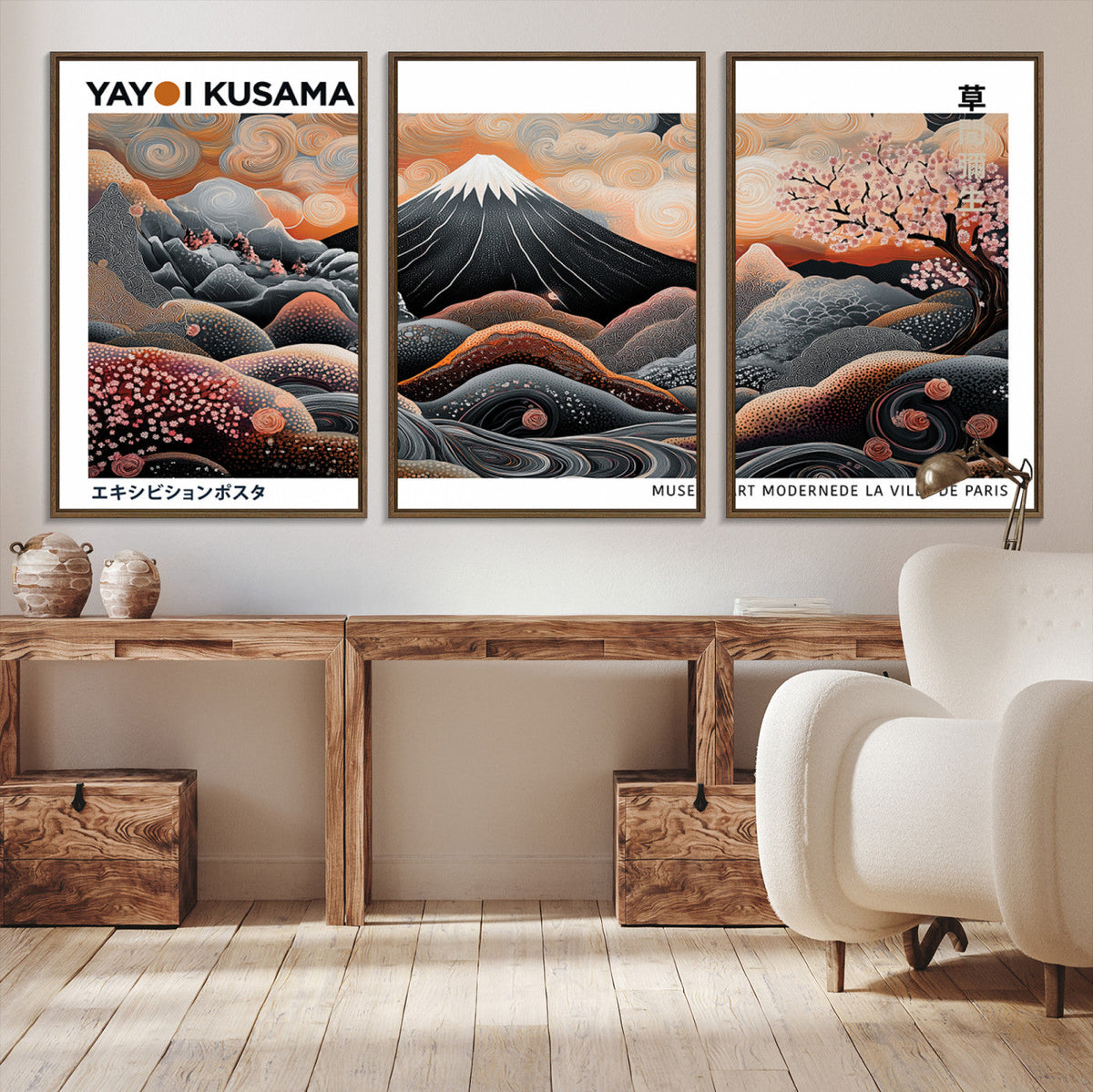 Yayoi Kusama Wall Art Canvas Print – Framed Japanese Dot Art