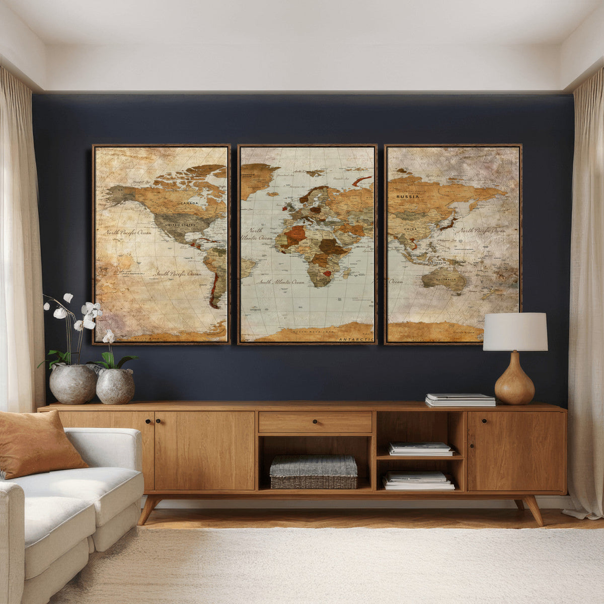 World Map Canvas Print – Detailed Map of the World Wall Art