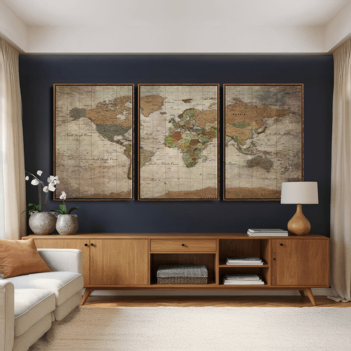 World Map Canvas Print – Framed Travel Map Wall Art for
