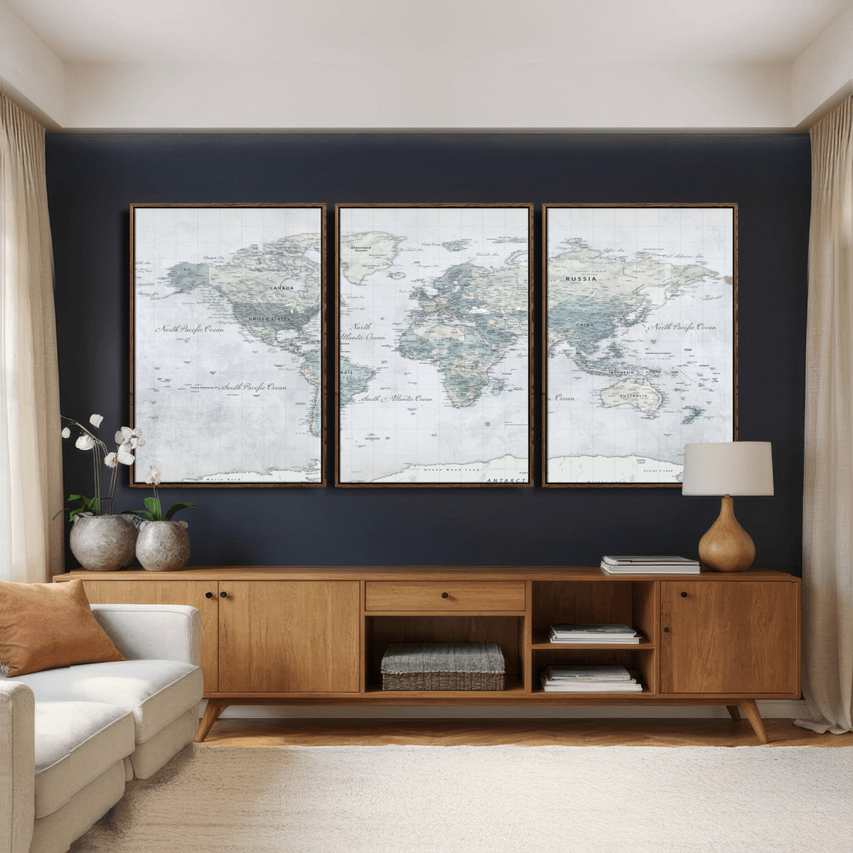 World Map Canvas Print – Detailed Map of the World Wall Art