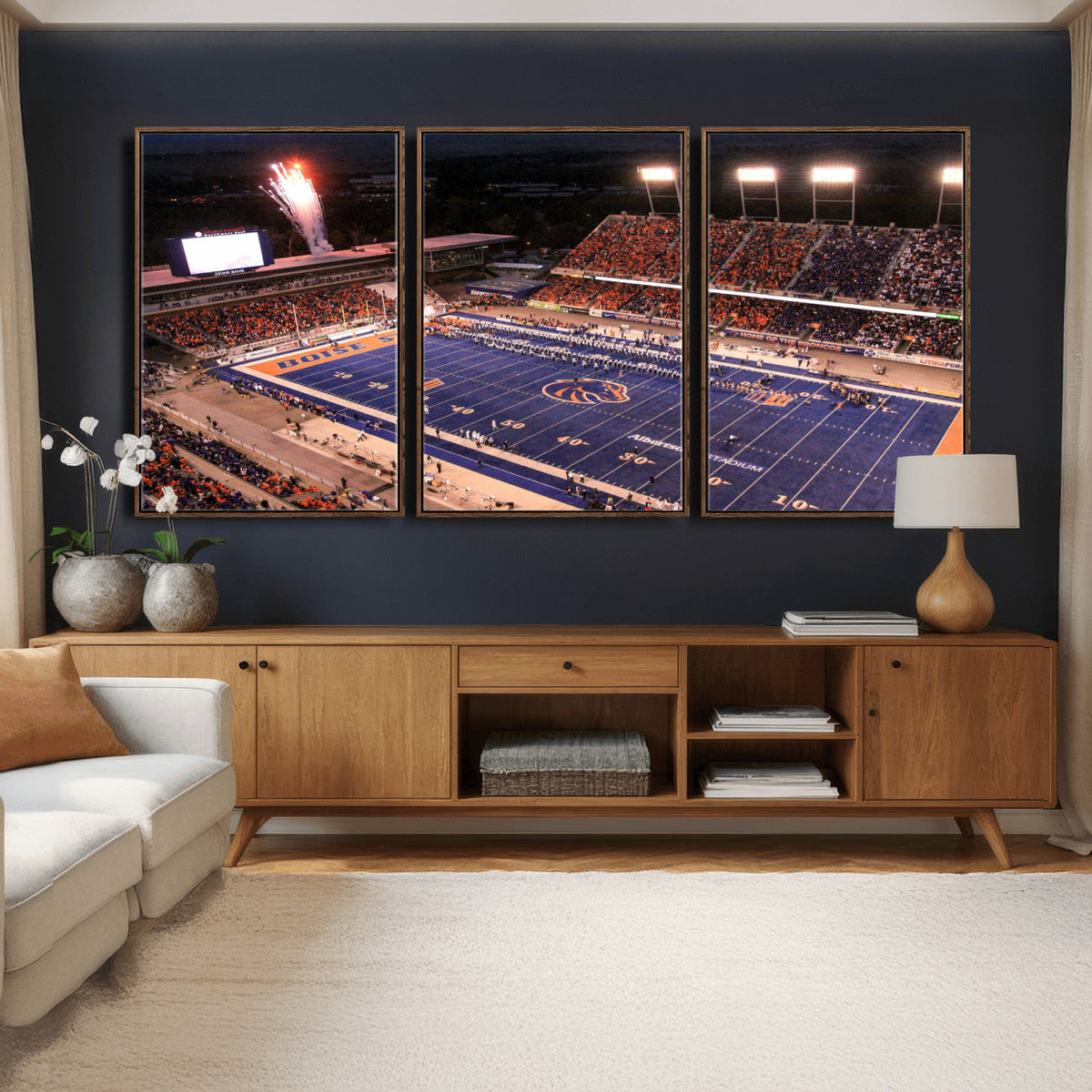Boise State Stadium Large Wall Art Canvas Print for Living