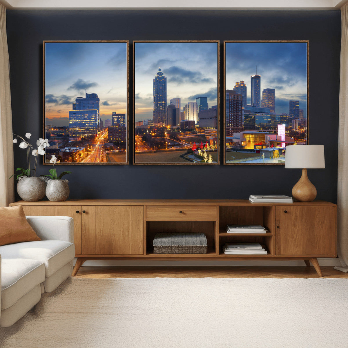 Atlanta Skyline Wall Art Canvas Print, Atlanta Downtown