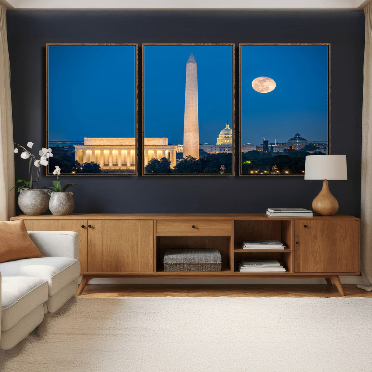 Washington DC Skyline Wall Art Canvas Print – Lincoln