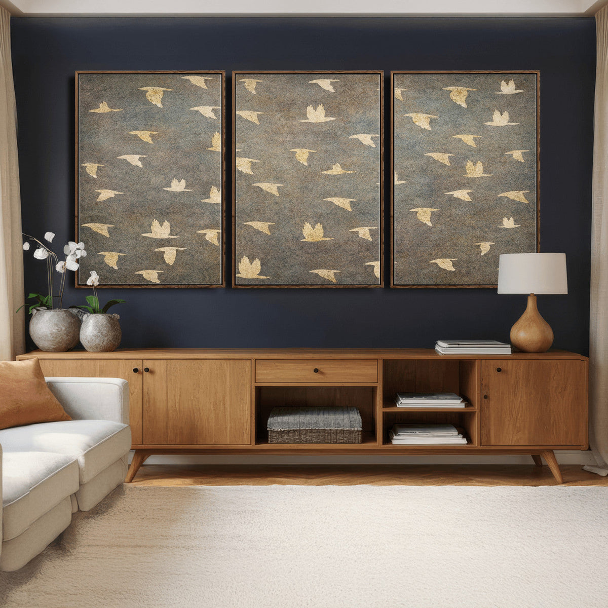 Abstract Birds Wall Art Canvas Print