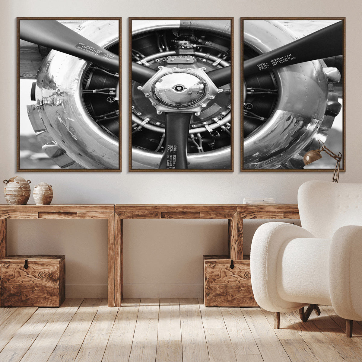 Vintage Airplane Wall Art Canvas Print