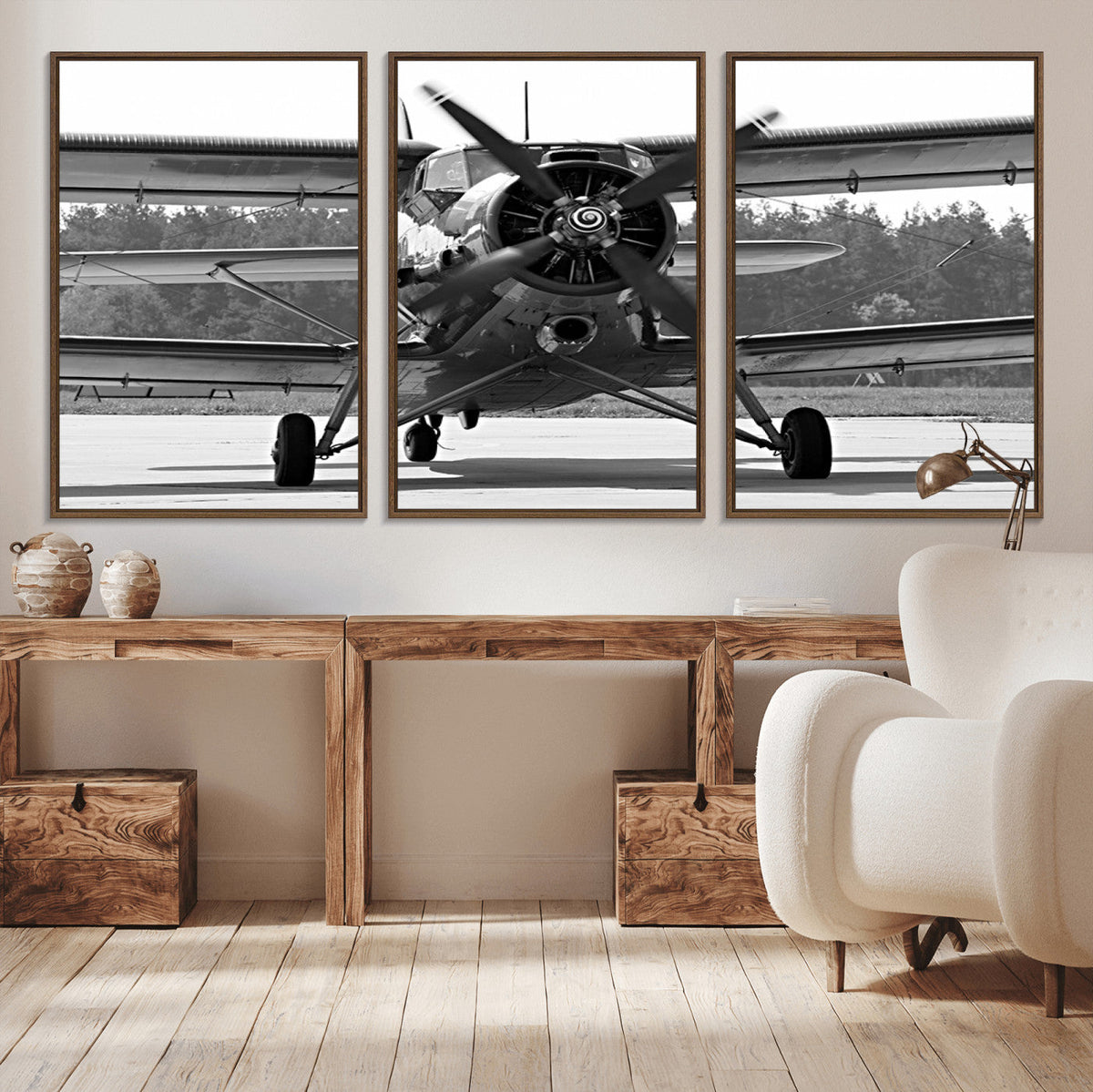 Wall Art Old War Plane Canvas Print