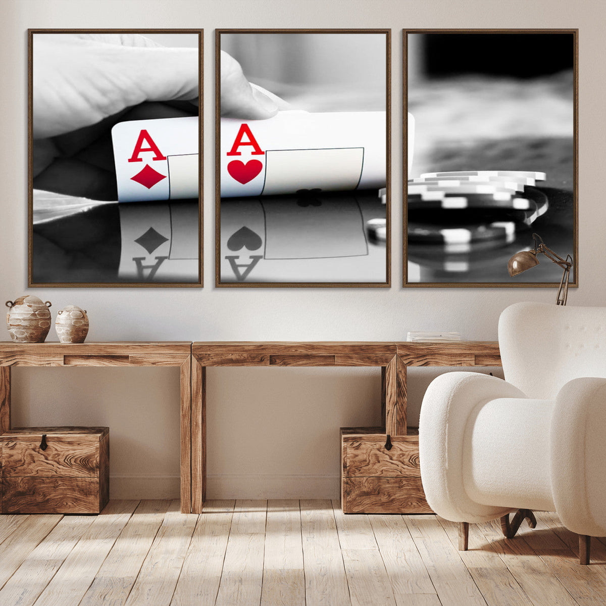 Aces Poker Art Poker Game Wall Art Canvas Print