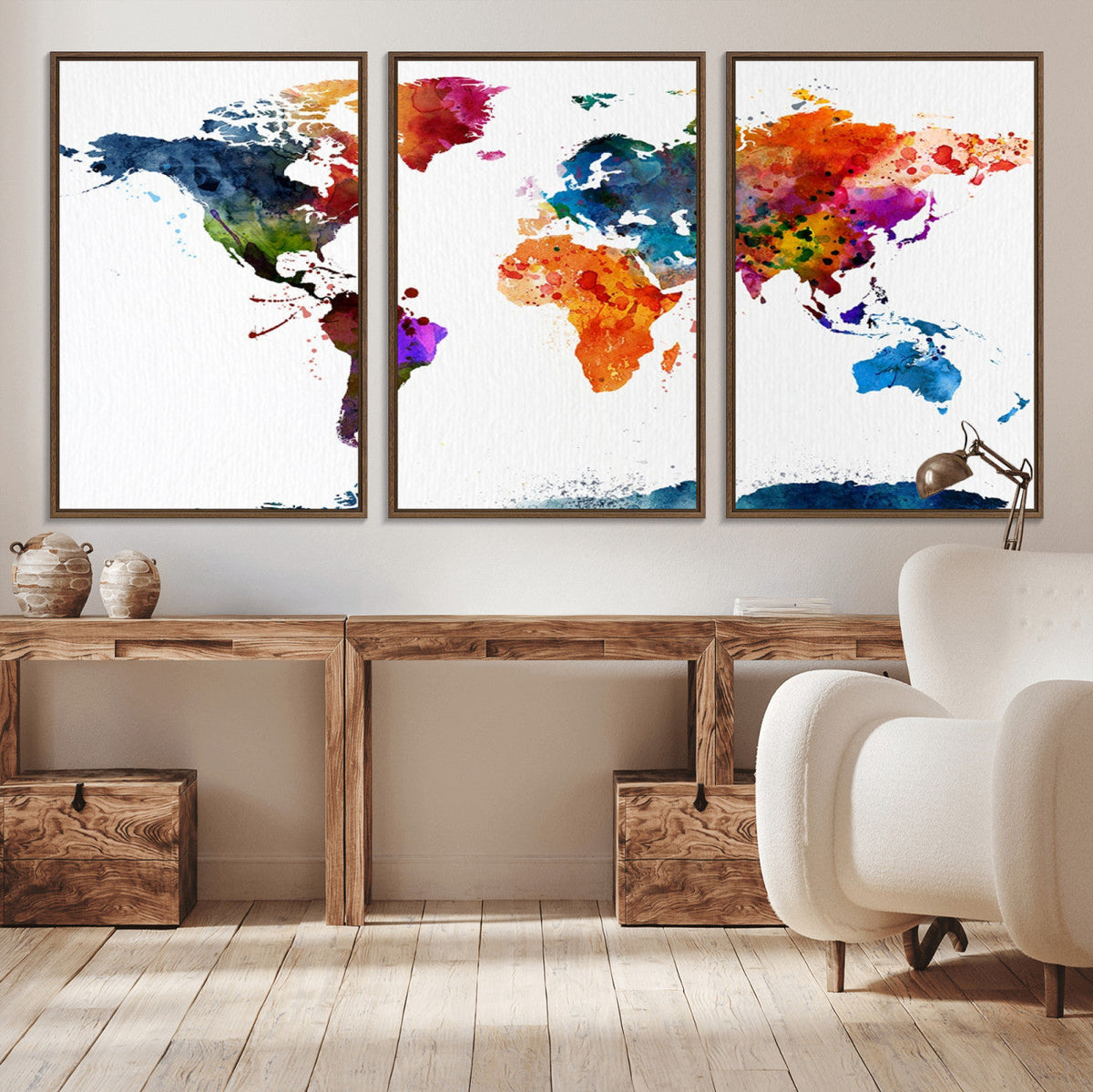 World Map Canvas Print – Detailed Map of the World Wall Art