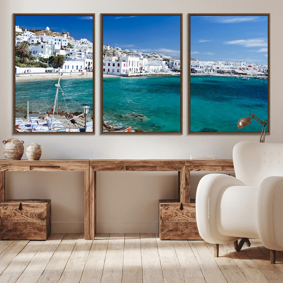 Santorini Wall Art Canvas Print