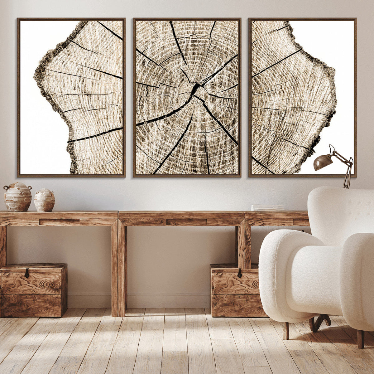 Abstract Wood Tree Ring Wall Art - Ready to Hang Minimalist
