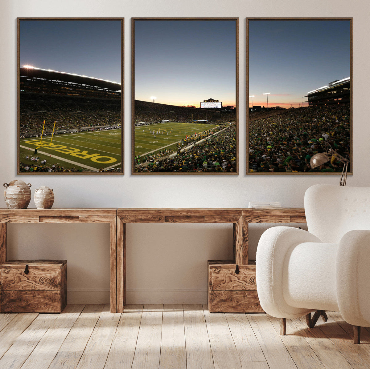 Oregon Ducks Football Team Print - Eugene Autzen Stadium
