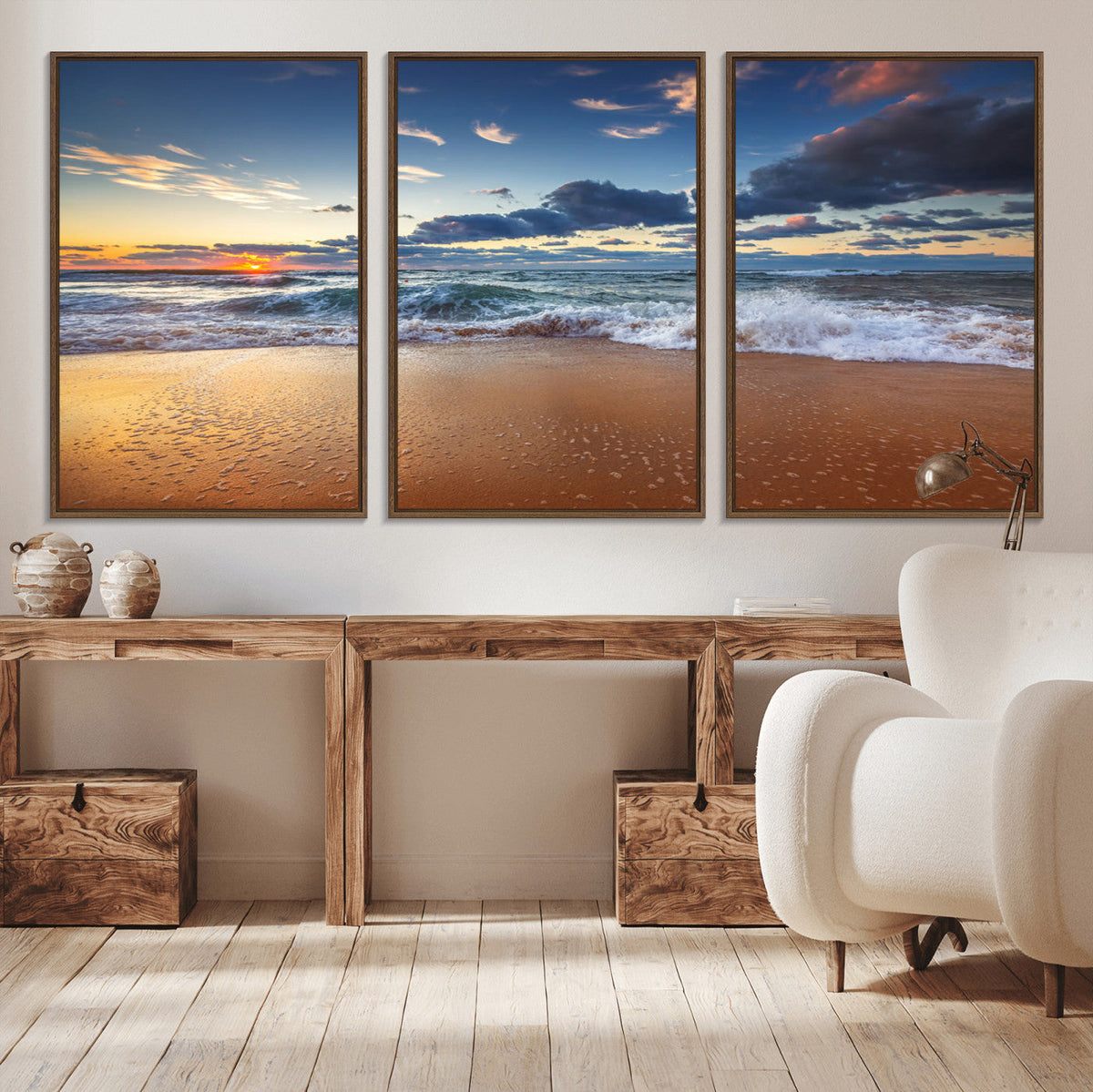 Beach Canvas Wall Art - Coastal Seascape Print for Living