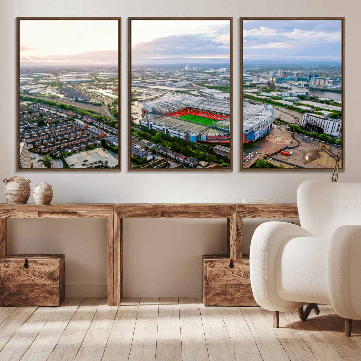 Old Trafford Manchester United Stadium Wall Art Canvas Print
