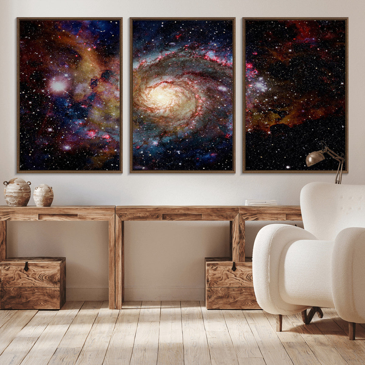 Nebula and Galaxies in Space Wall Art Canvas Print, Spiral