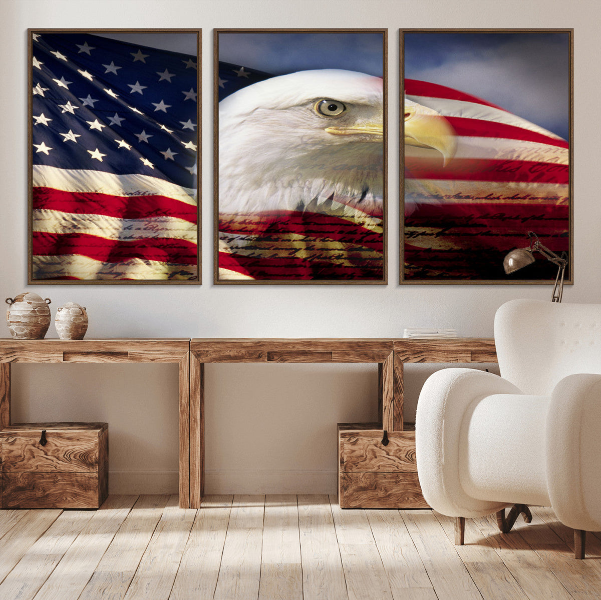 American Flag Eagle Symbol Wall Art, American Flag Eagle