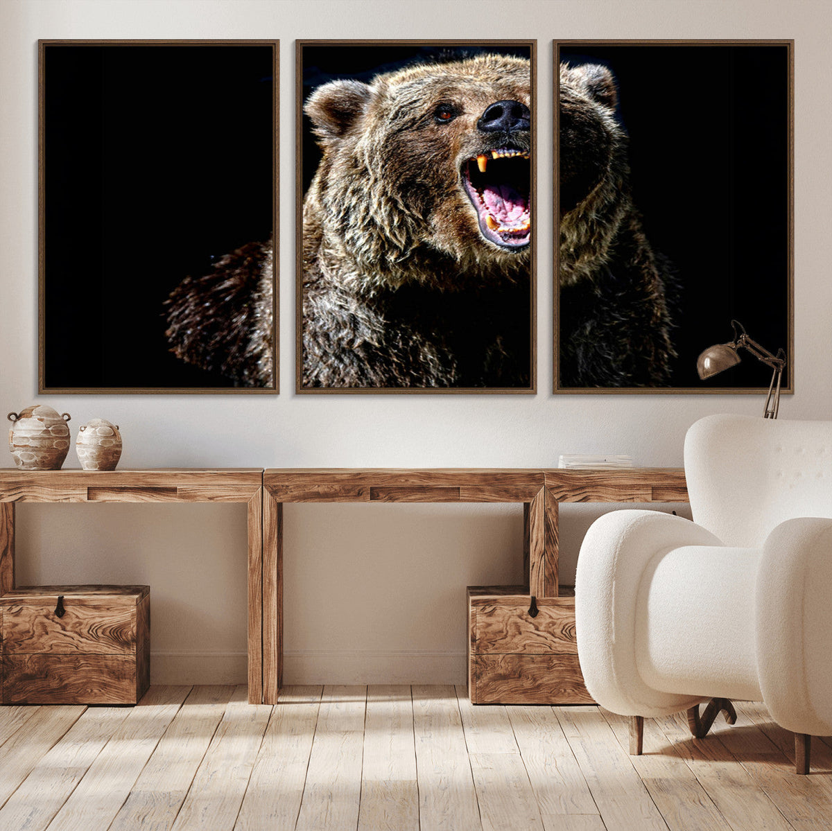 Grizzly Bear Canvas Print | Wildlife Wall Art for Cabin