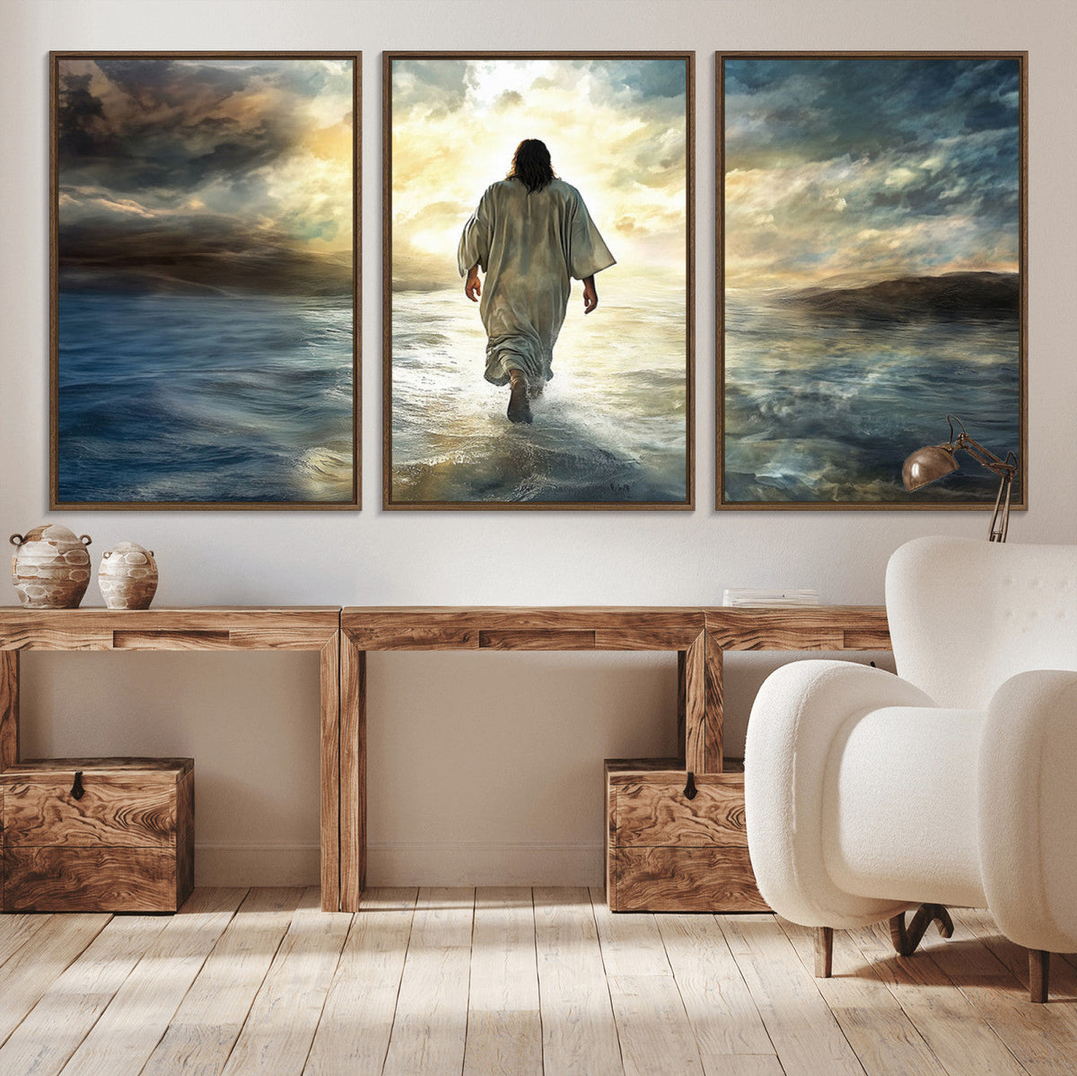 Jesus Walking on Water Wall Art | Canvas Print | Ready to
