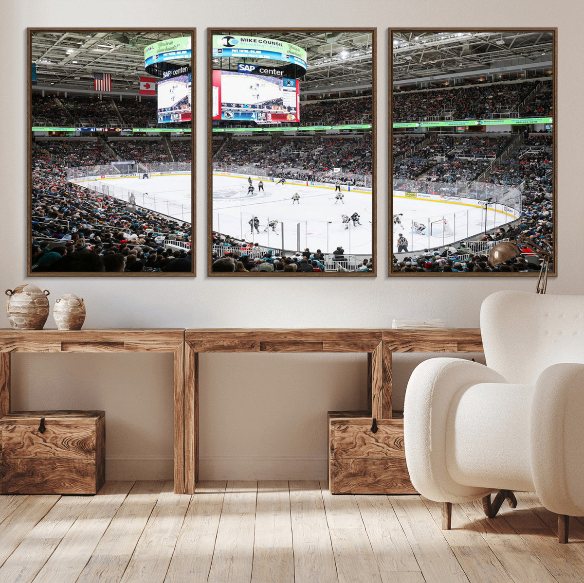 Sharks Arena Blackhawks Sharks Ice Hockey Stadium Wall Art