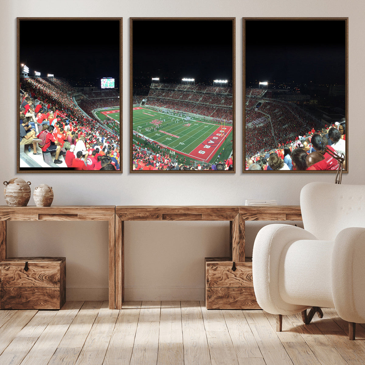 Houston Cougars Football Team Print - Houston TDECU Stadium