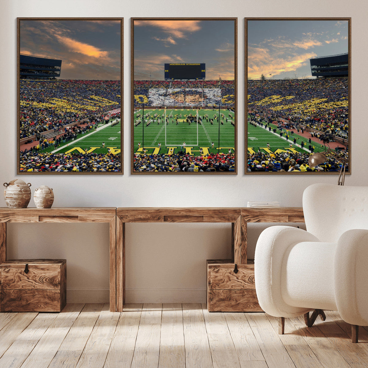 University of Michigan Wolverines Print Canvas, Football