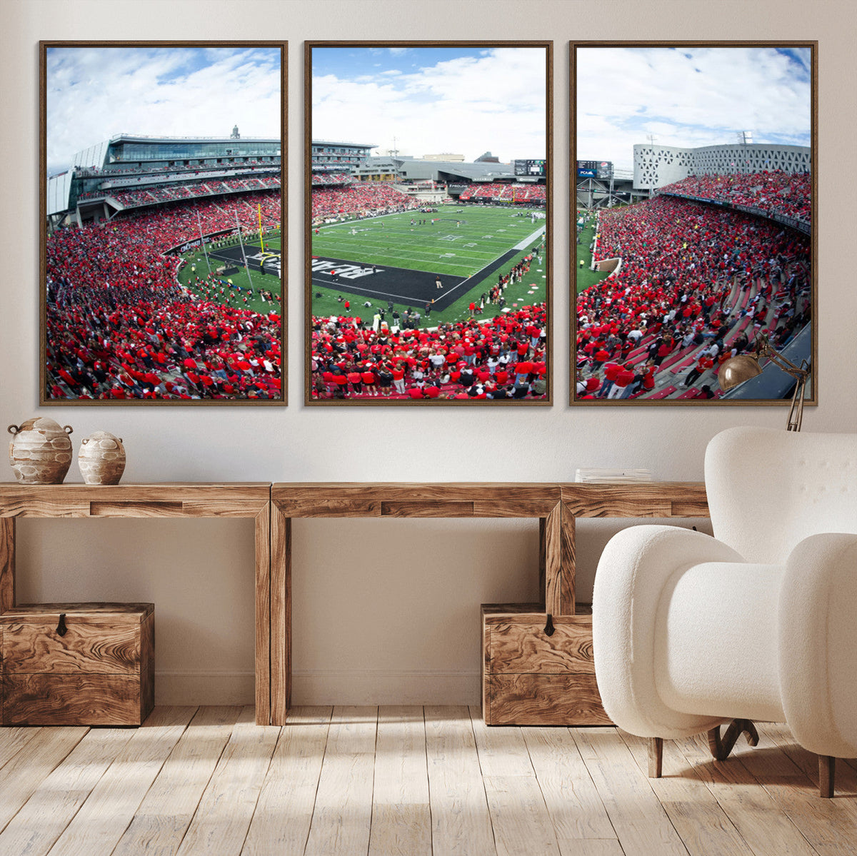 Cincinnati Bearcats Football Team Print - Nippert Stadium Wall Art Canvas Print