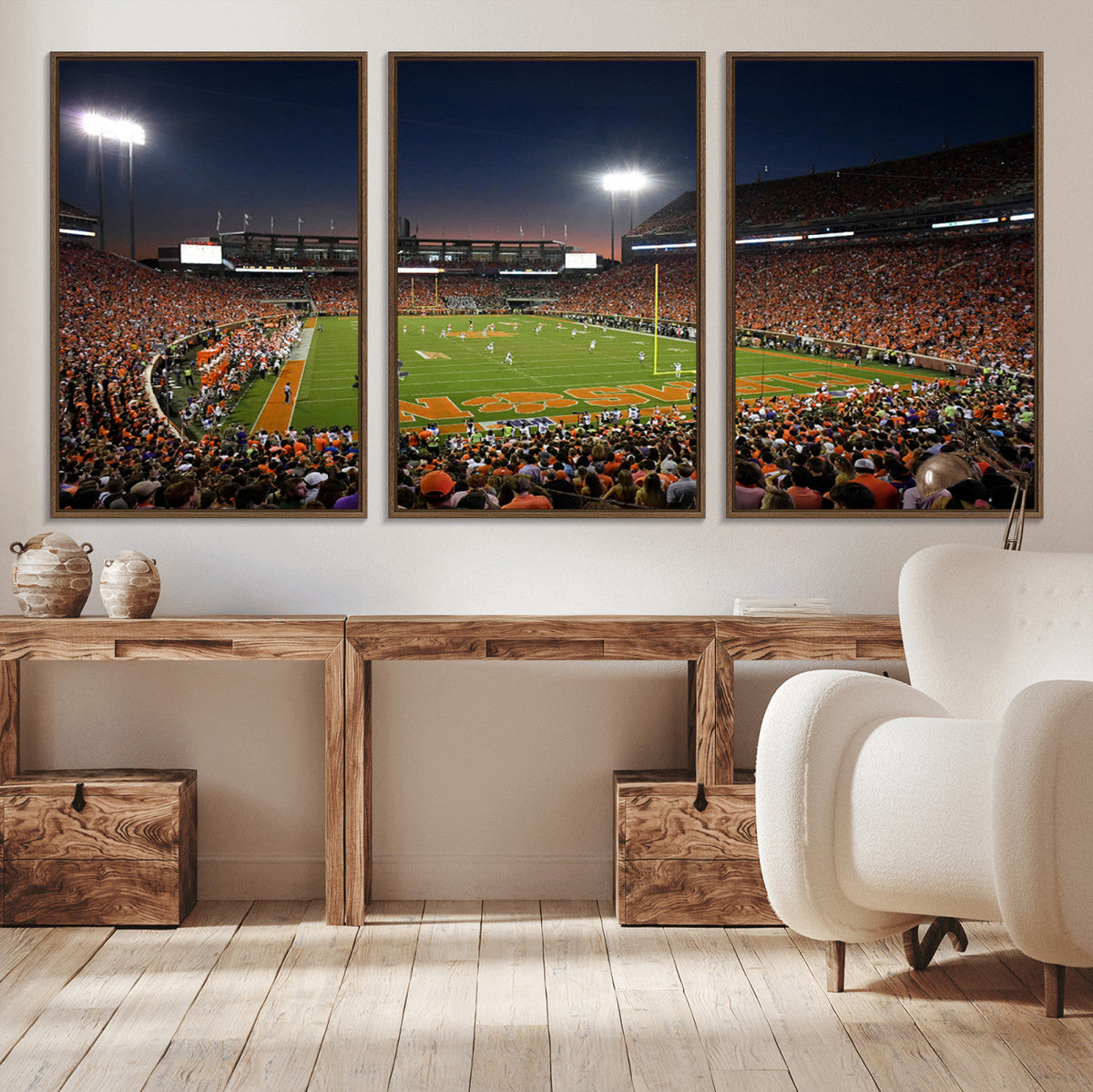 Clemson University Tigers Art Print, Football Team Print -