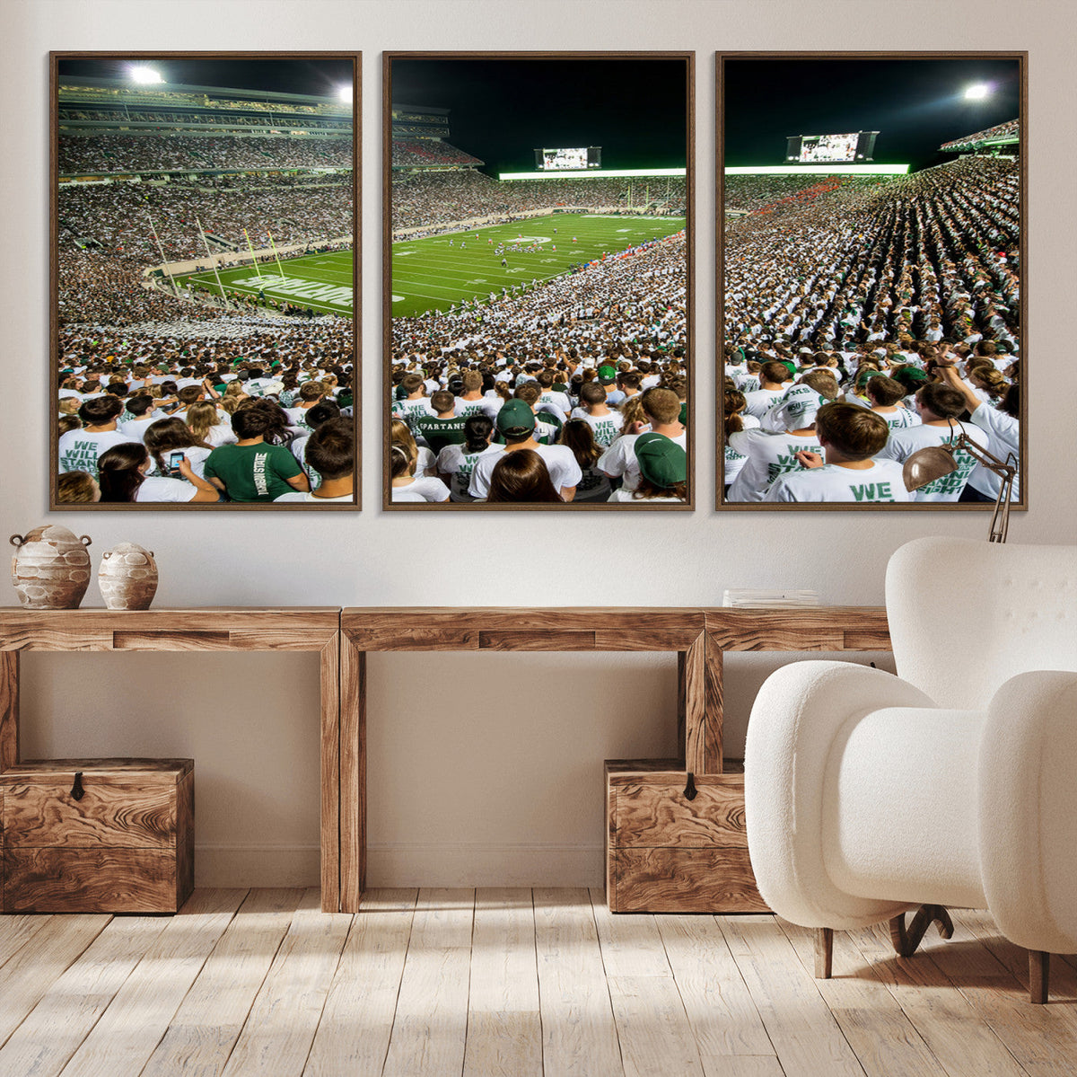 Michigan State Spartans Football Canvas Print - East Lansing