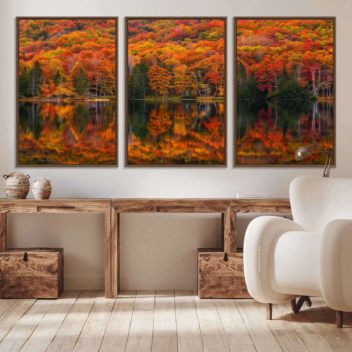 Fall Foliage Wall Art - Autumn Reflection Canvas Print,