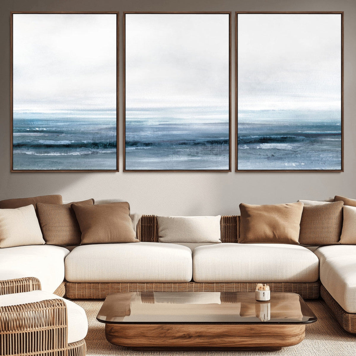 Blue Ocean Abstract Artwork Wall Art Canvas Print