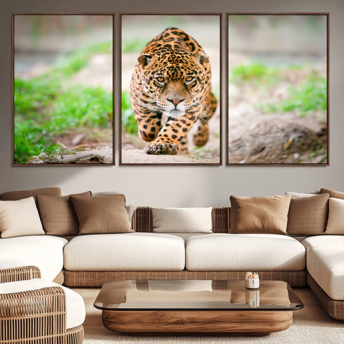 Leopard on the Prowl - Stunning Large Framed Leopard Wall