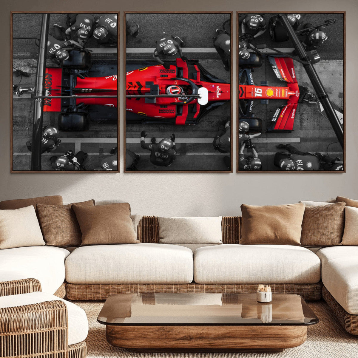 Ferrari Pit Stop Canvas Wall Art – Precision and Speed