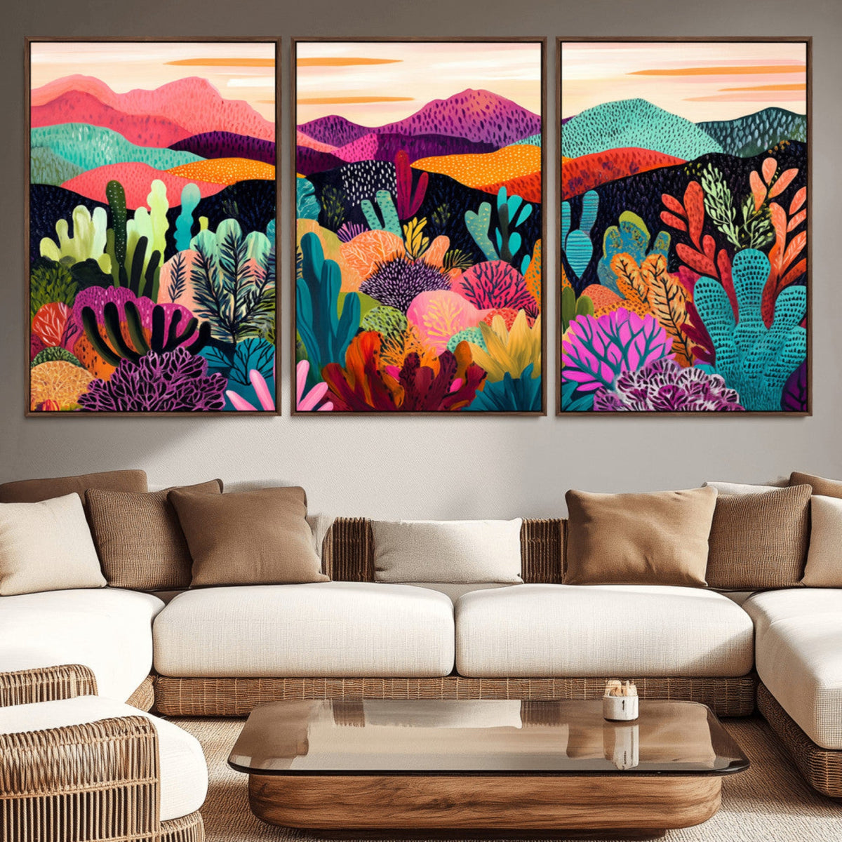 Abstract Kusama Print - Landscape Canvas Wall Art Print -