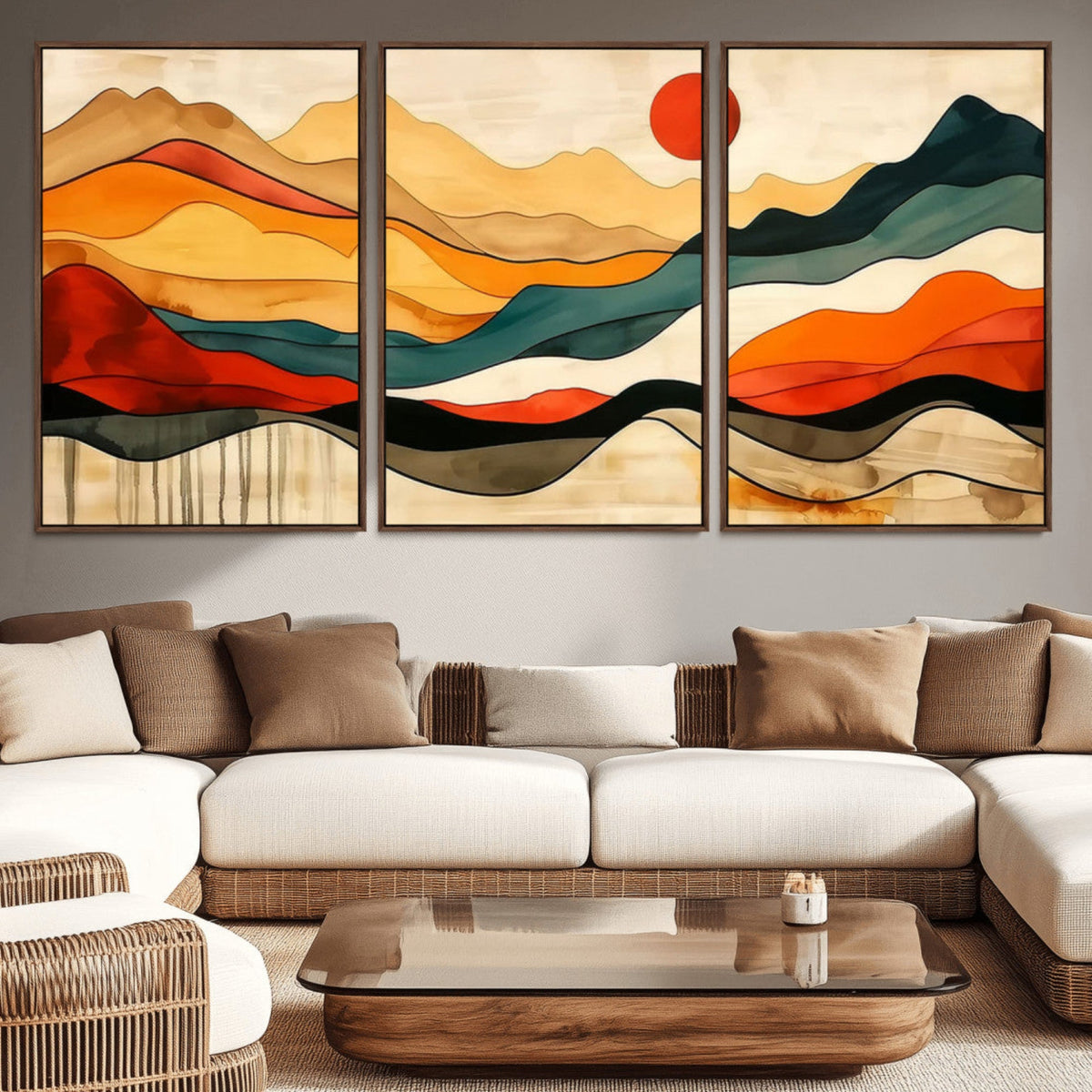 Mid Century Wall Art Print - Abstract Woodland Print -