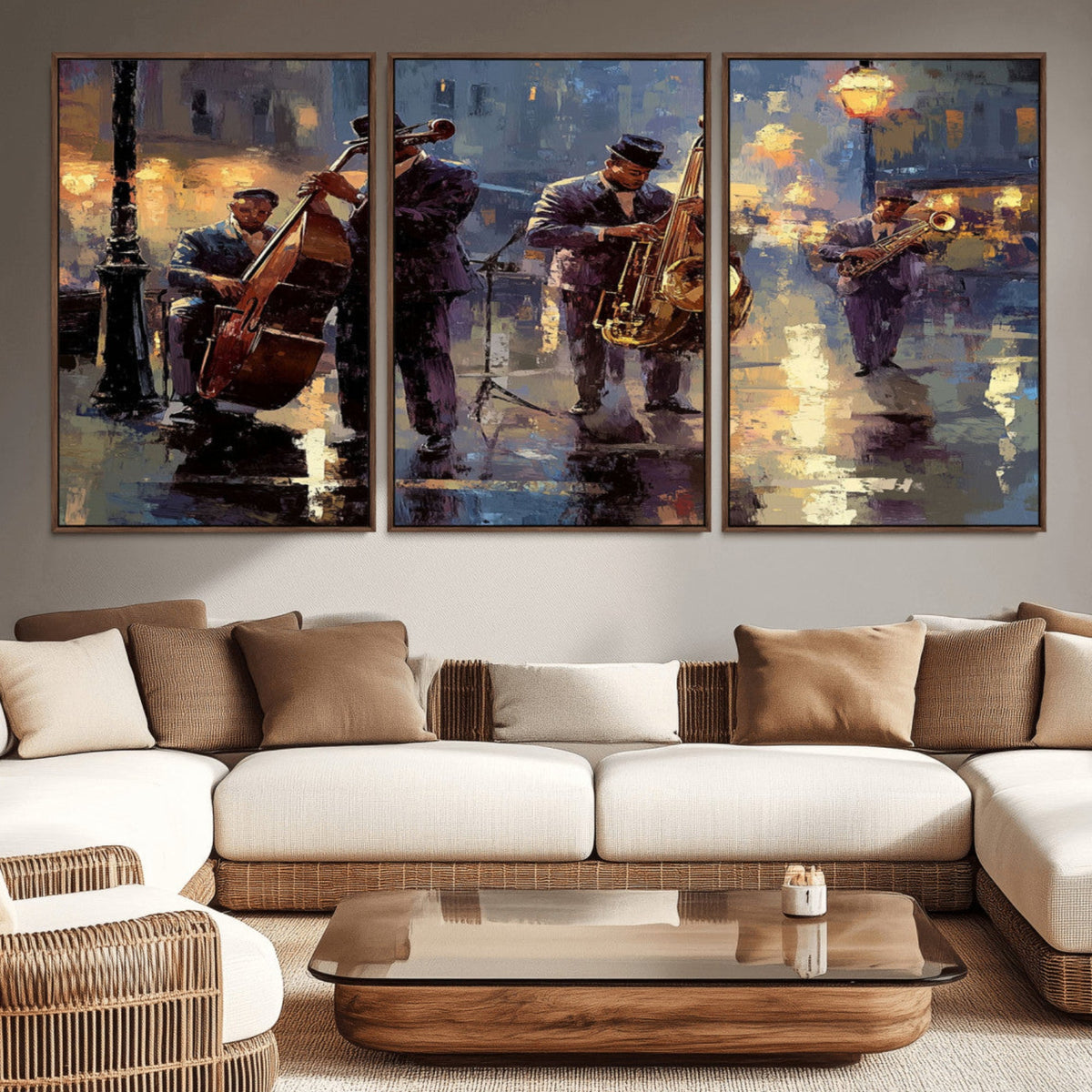 Afro Abstract Jazz Music Wall Art Canvas Print – Colorful