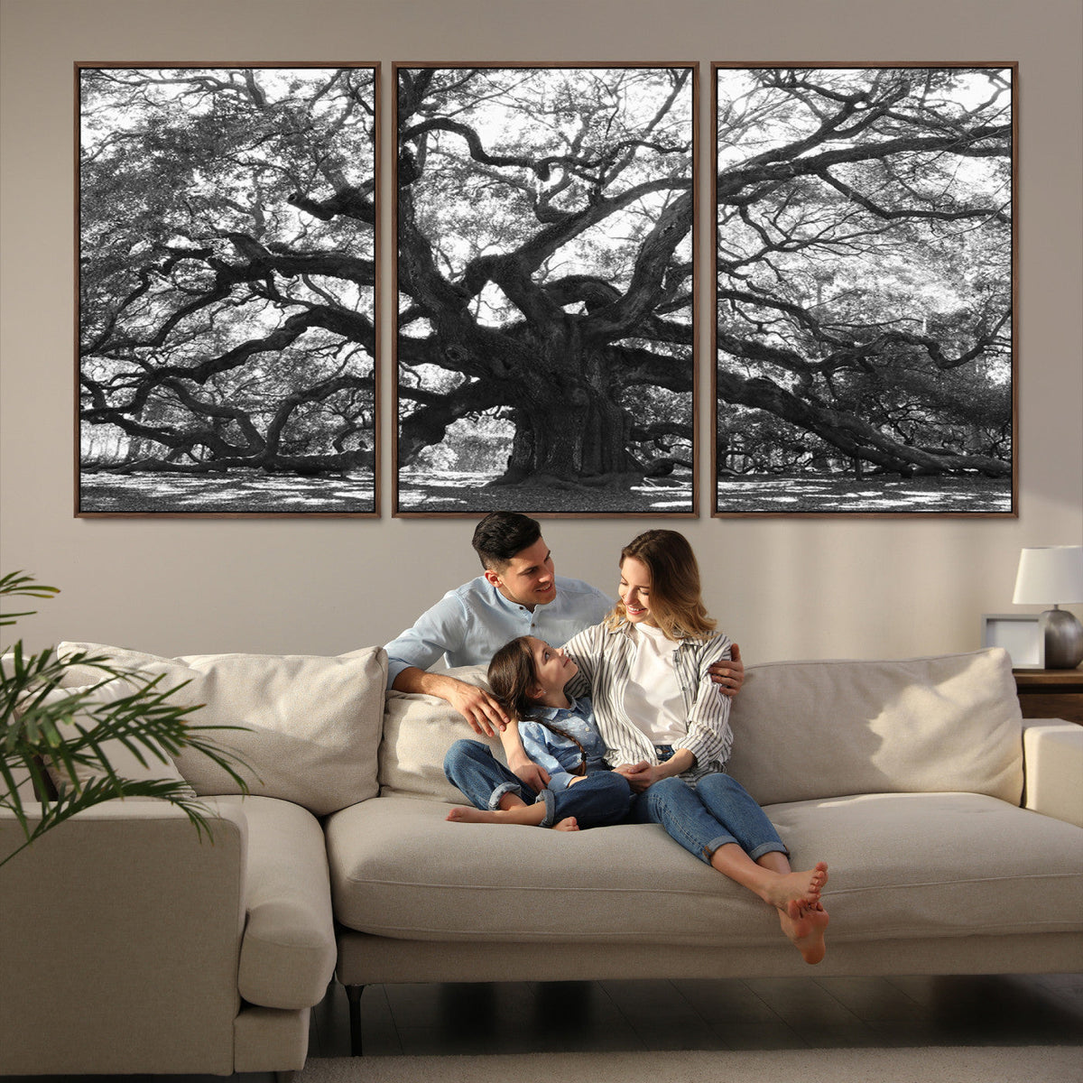 Ancient Oak Wall Art Canvas Print, Majestic Twisted Branches