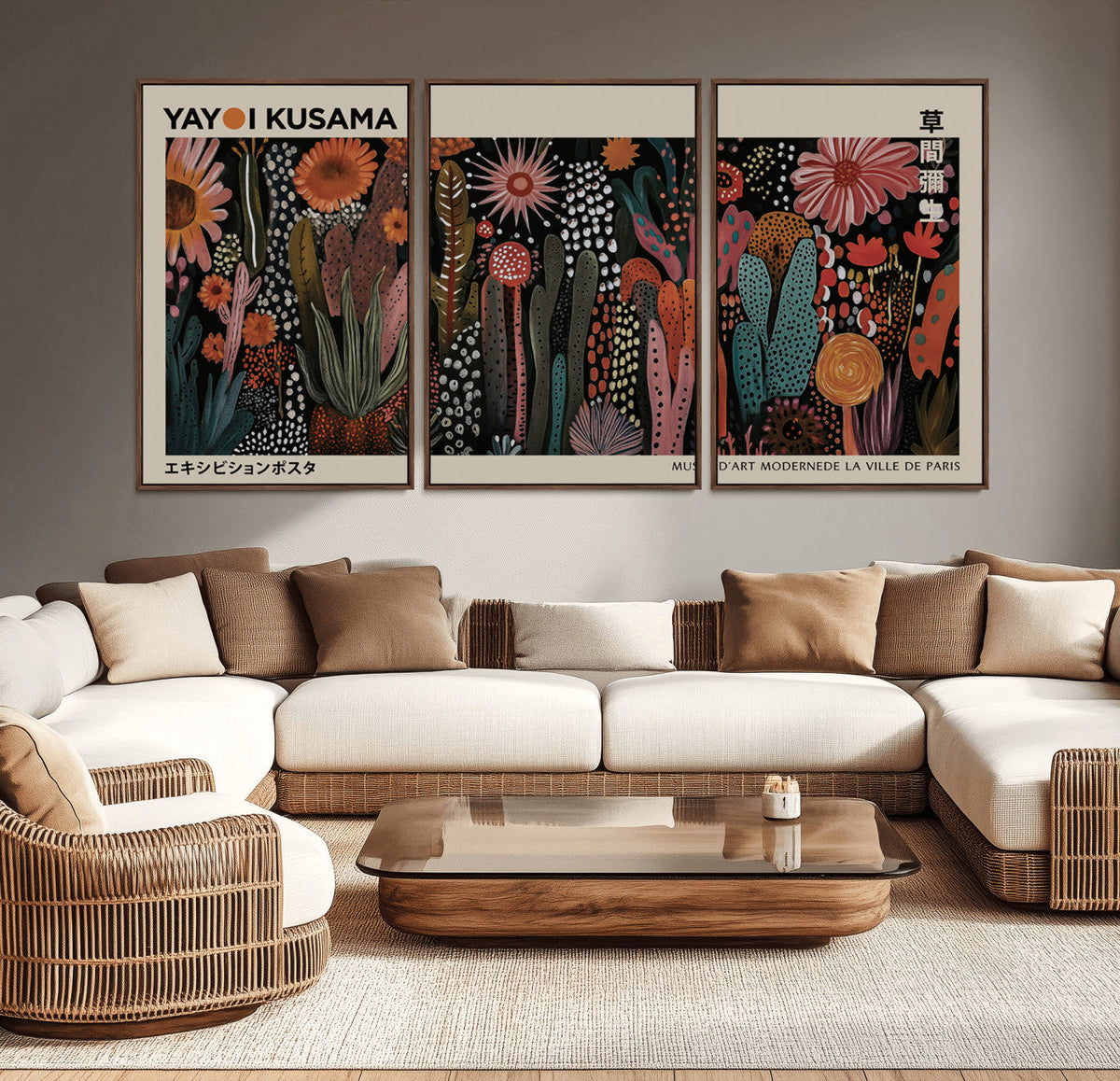 Modern Japanese Wall Art Canvas Print – Framed Abstract
