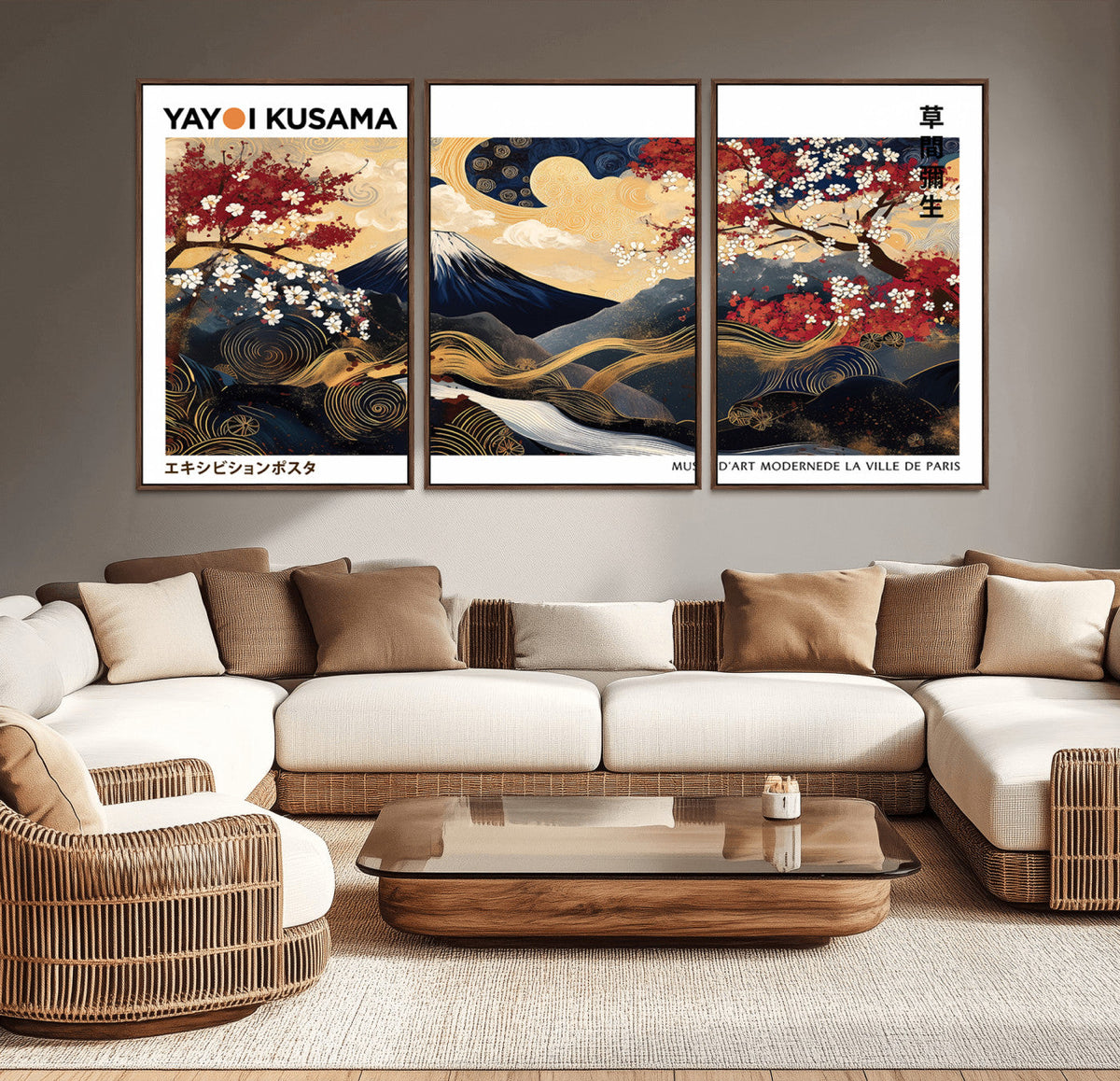 Modern Mount Fuji Wall Art Canvas Print – Framed Abstract