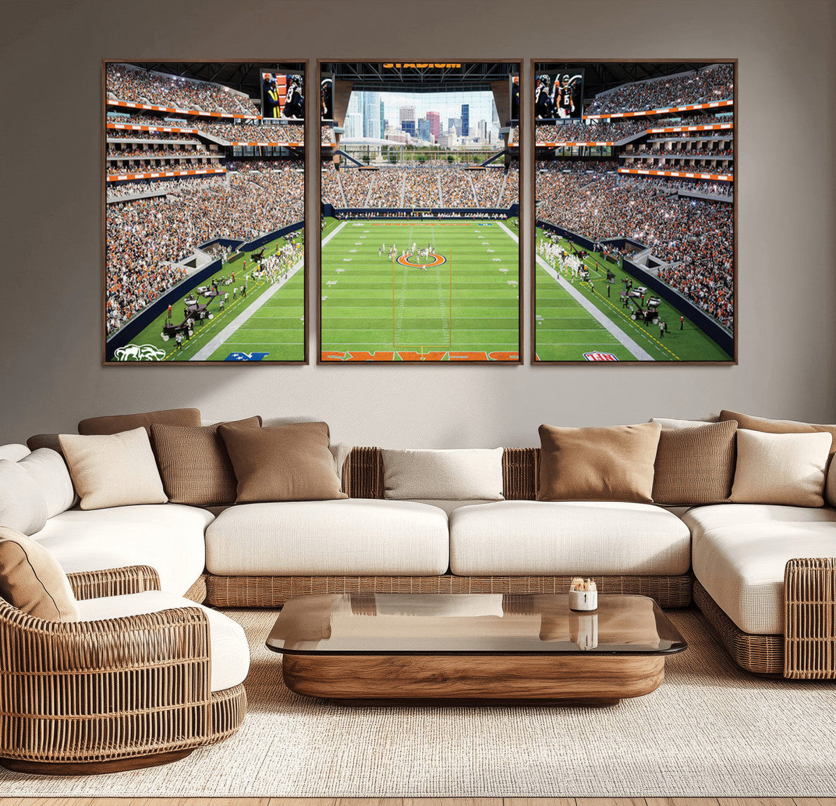 Chicago Bears Soldiers Field Wall Art Canvas Print – Framed