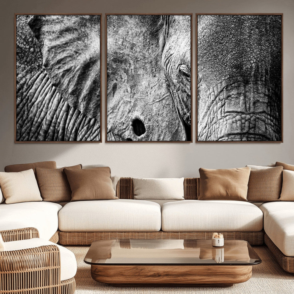 Wild Old Elephant Wall Art Canvas Print