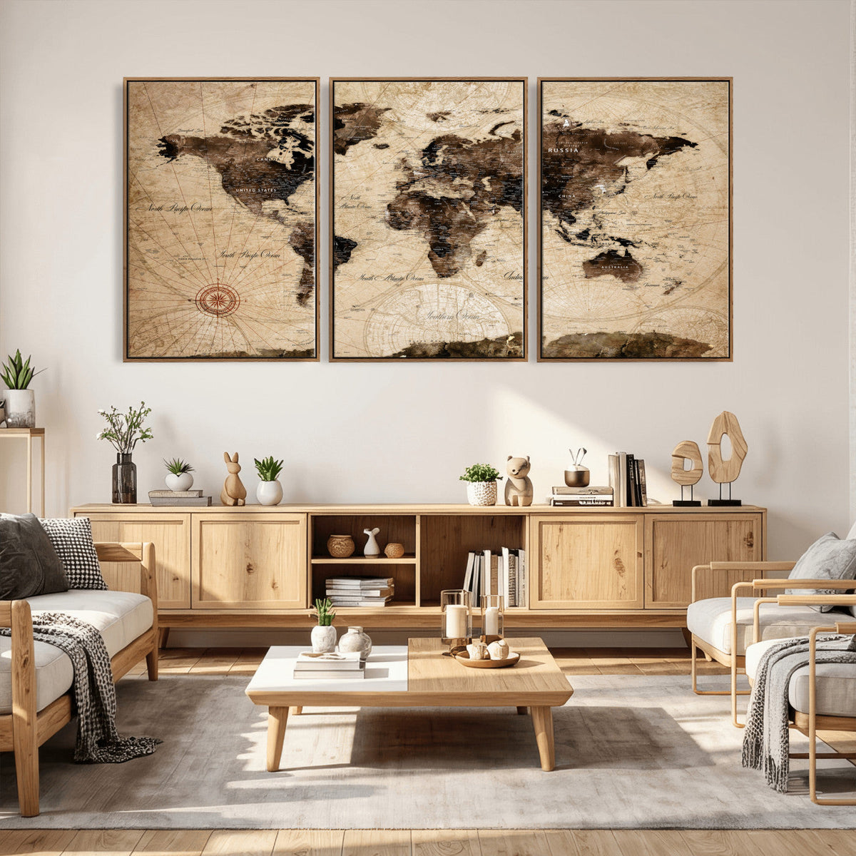 World Map Wall Art Canvas Print