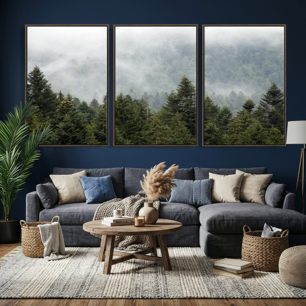 Misty Mountain Forest Wall Art Canvas Print