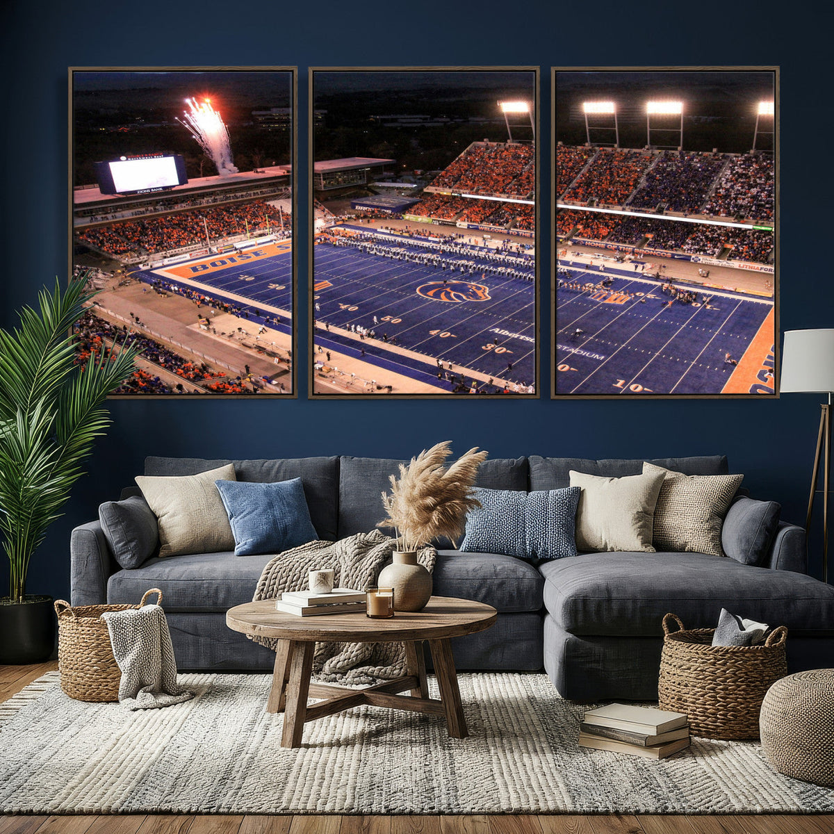 Boise State Stadium Large Wall Art Canvas Print for Living