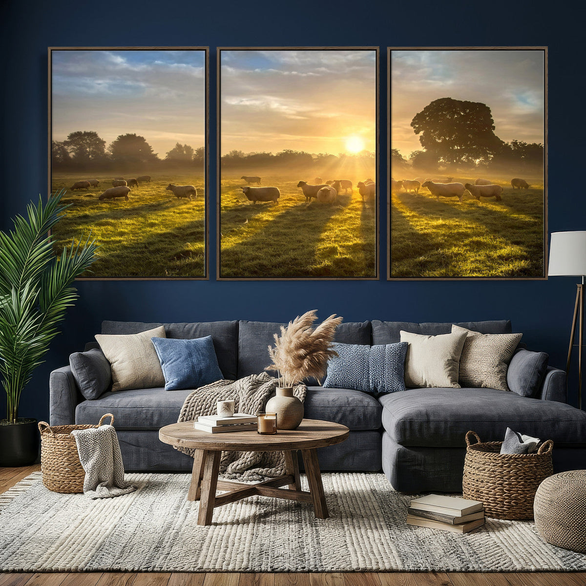 Sheep Wall Art Canvas Print – Rural Farm Animal Artwork