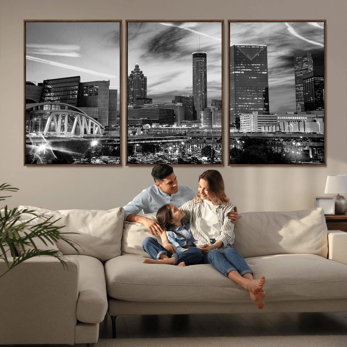 Black and White Atlanta Wall Art Canvas Print